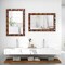 Rubberwood Framed Rectangle Wall Mirror with MDF Backing, Farmhouse Decorative Vanity Mirror, Horizontal or Vertical Mount